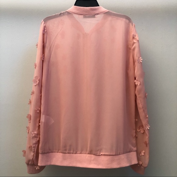 JustFab 3d Floral Bomber in Mellow Rose - Picture 6 of 14